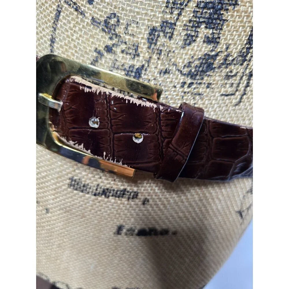 Vintage Morris Moskowitz Brown Snakeskin Embossed Belt